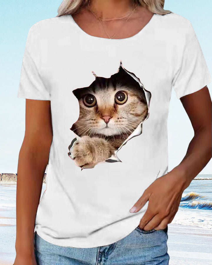 Tričko s potiskem kočky