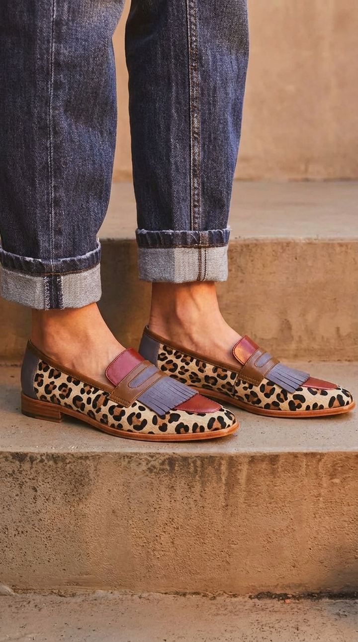 Zelda – elegantní mokasíny s leopardím vzorem