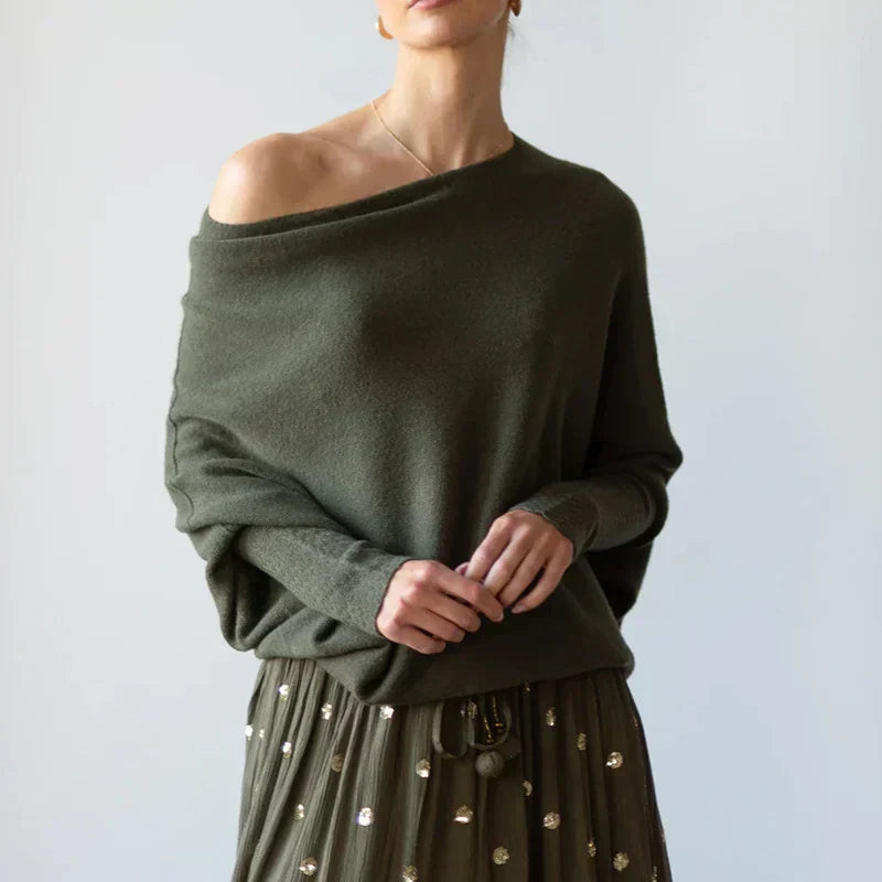 Amaris – oversize svetr s překládacím límcem