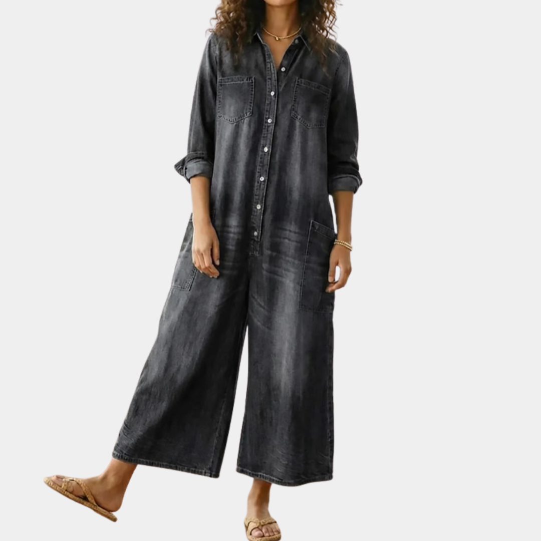 Anaïs | Vintage denim kombinéza s knoflíky