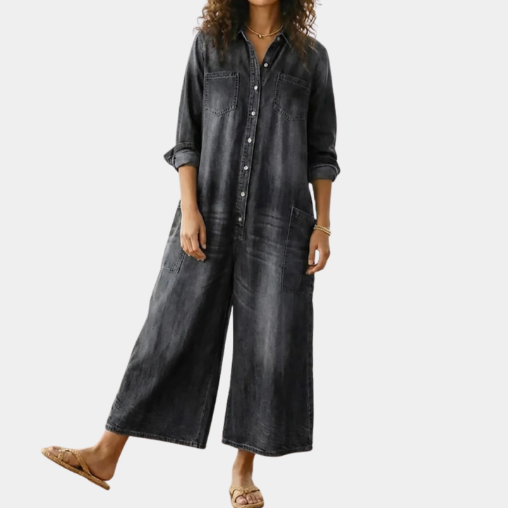 Anaïs | Vintage denim kombinéza s knoflíky