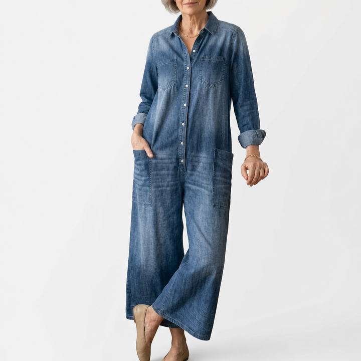 Anaïs | Vintage denim kombinéza s knoflíky