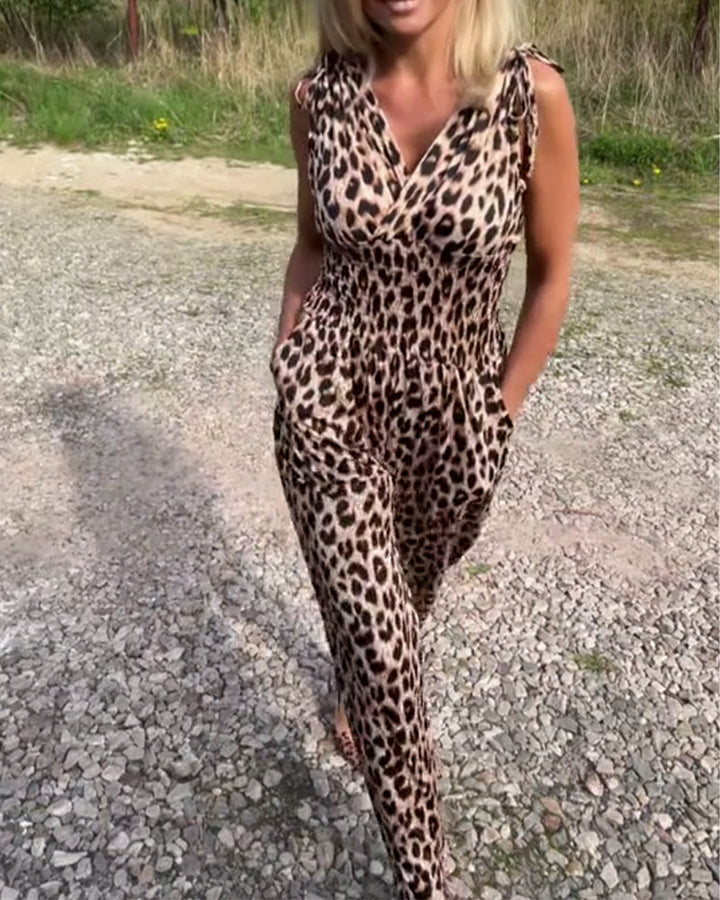 Módní kombinéza s leopardím vzorem