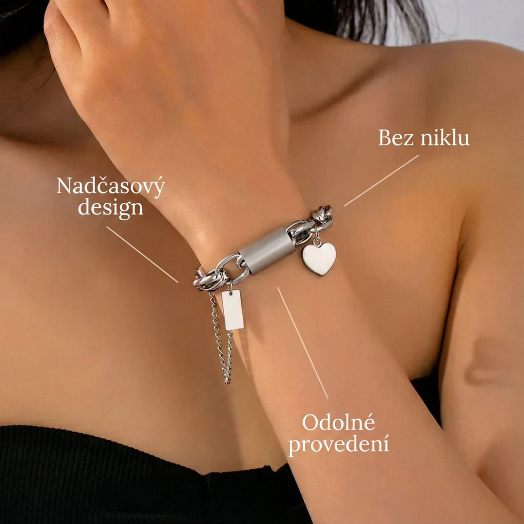 Robustní náramek se srdíčkem