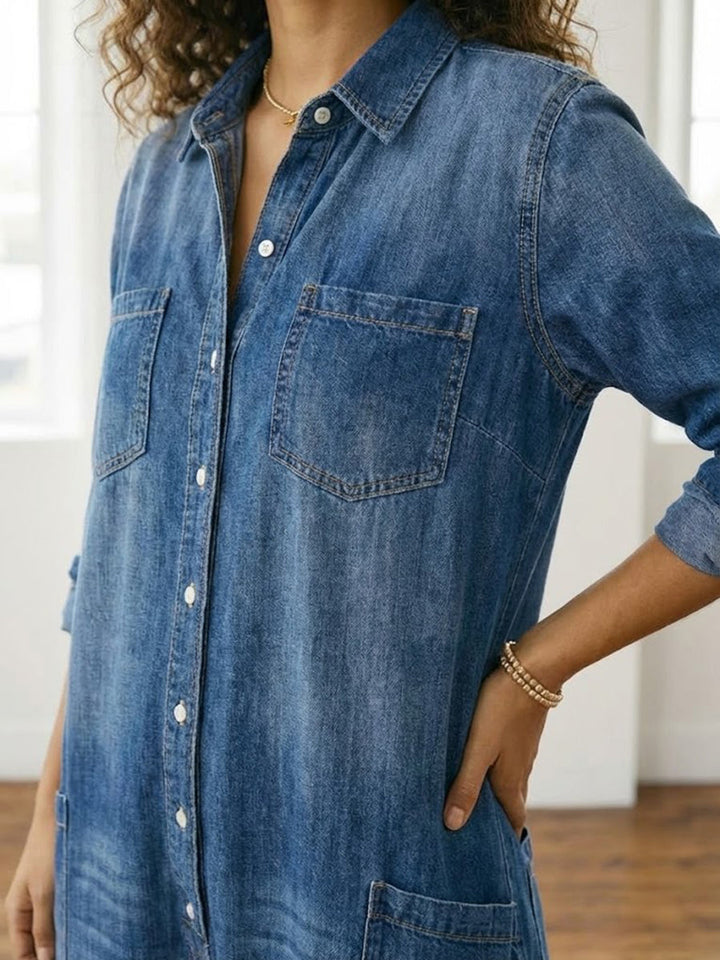 Anaïs | Vintage denim kombinéza s knoflíky