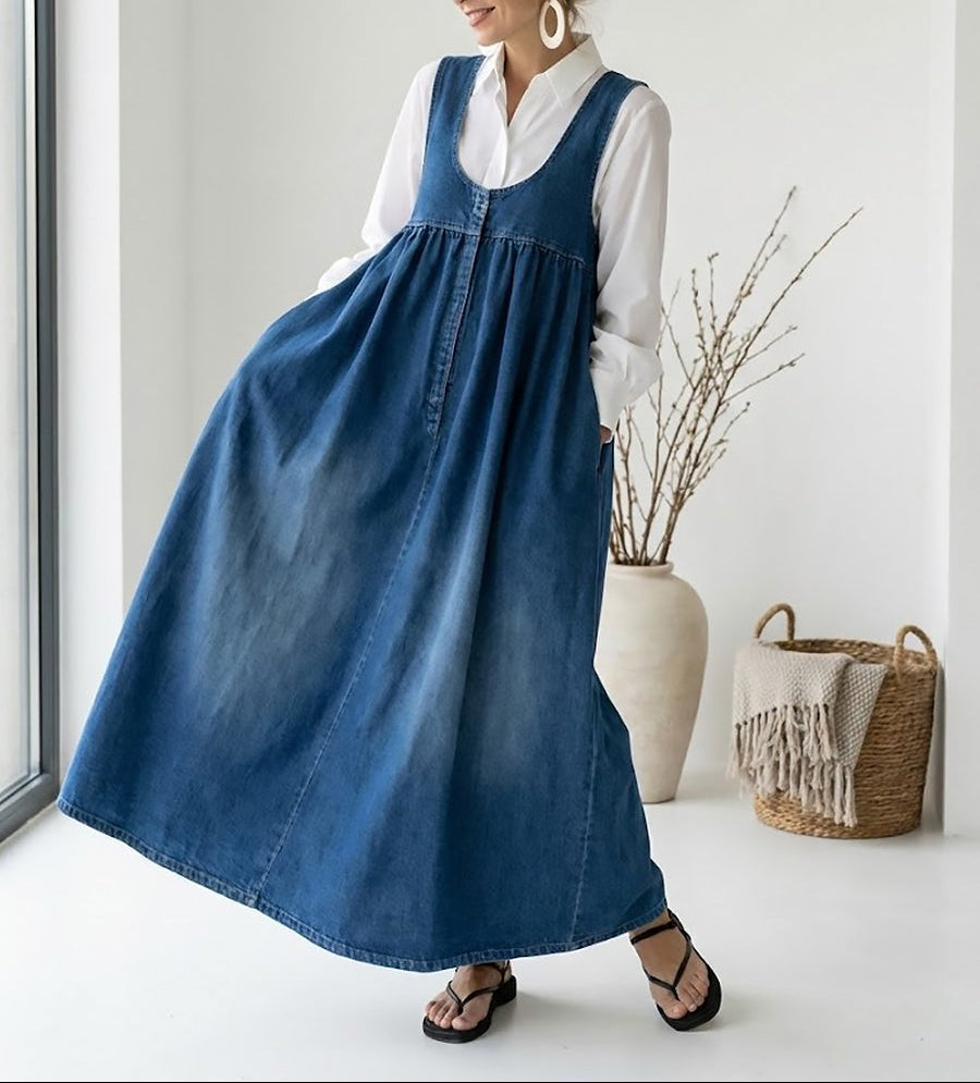 Capucine | Maxi šaty z vintage denim