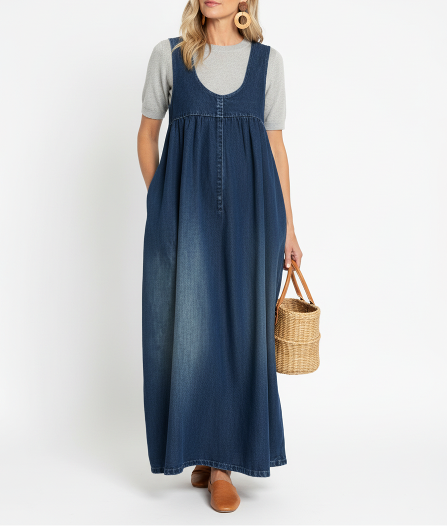 Capucine | Maxi šaty z vintage denim