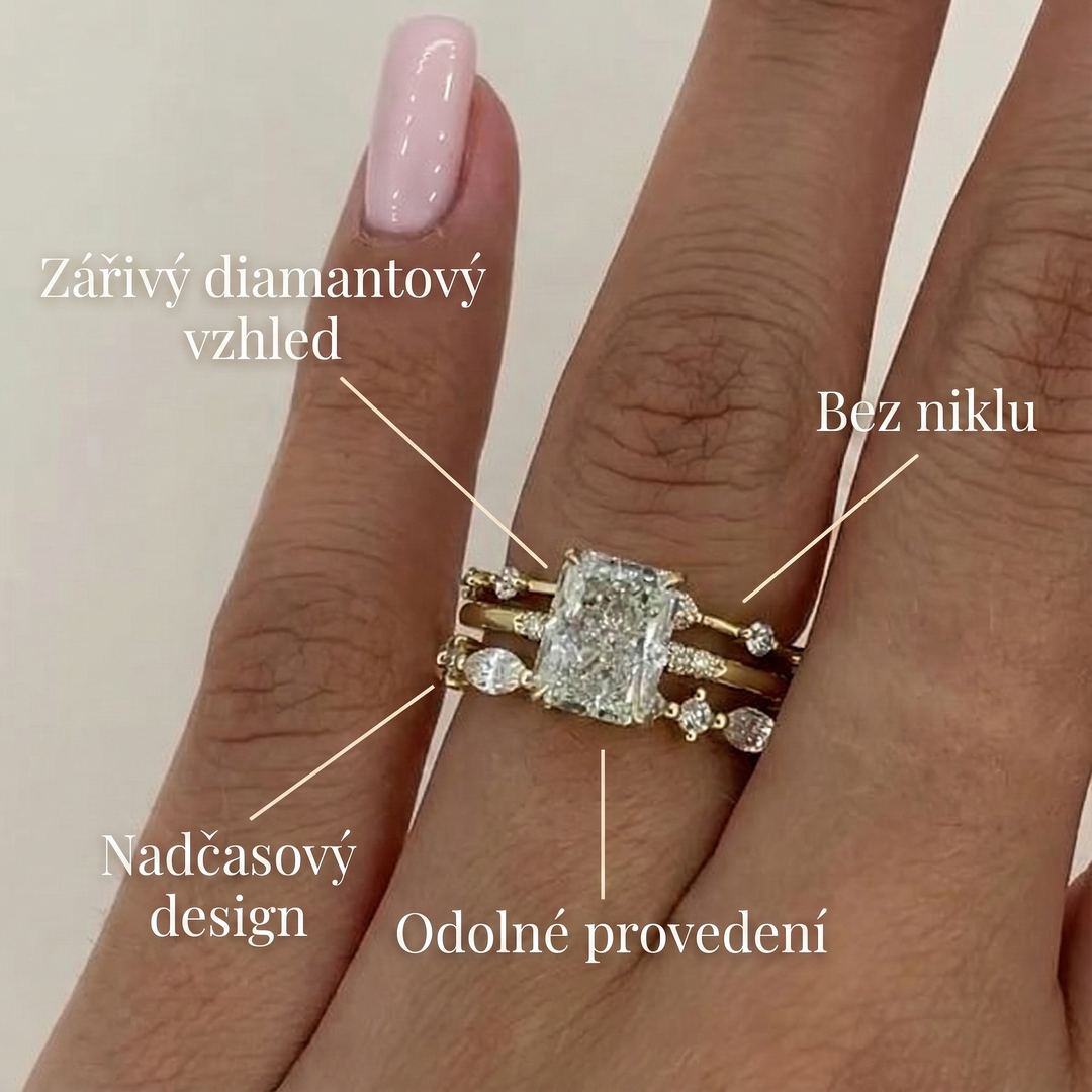 Nora diamantový prsten ve vrstveném designu