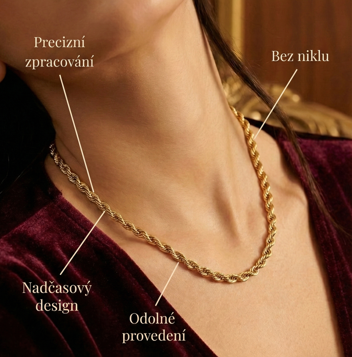 Helena zlatý náhrdelník s tečkovaným zdobením