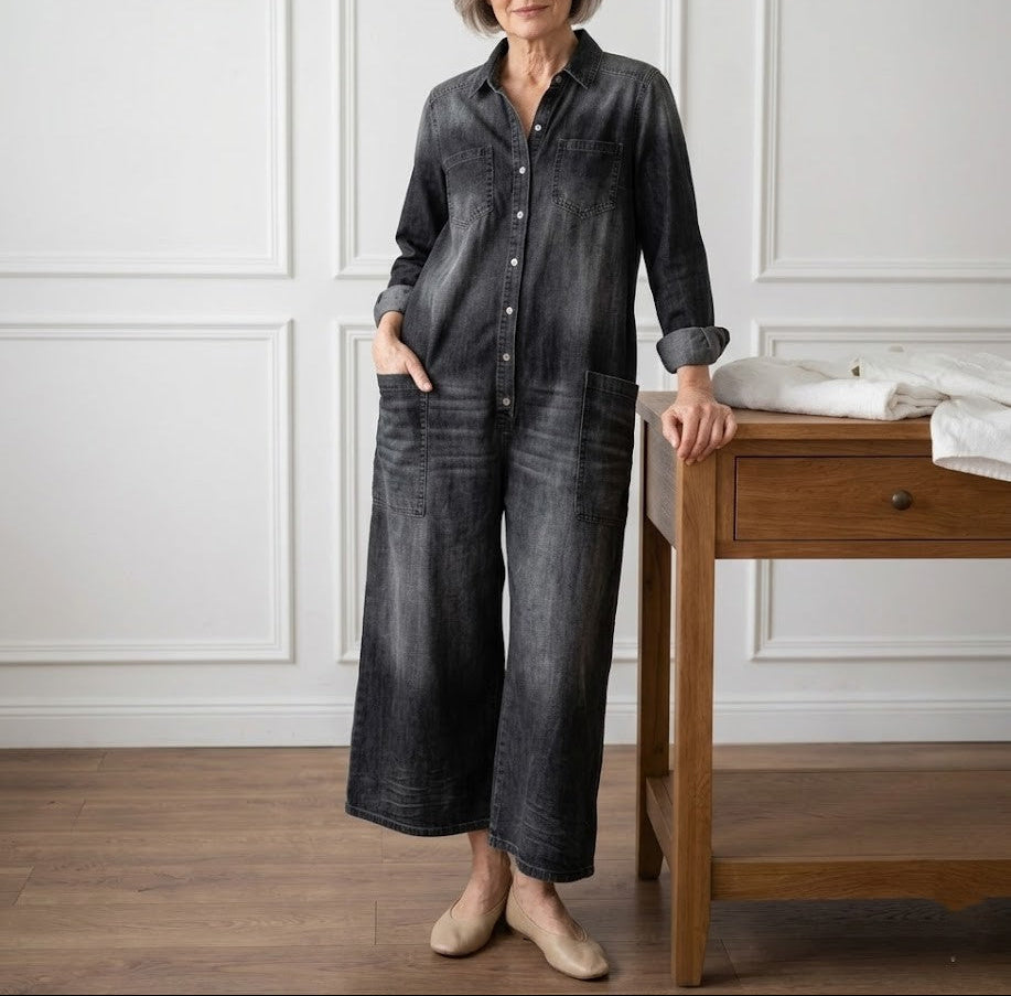 Anaïs | Vintage denim kombinéza s knoflíky