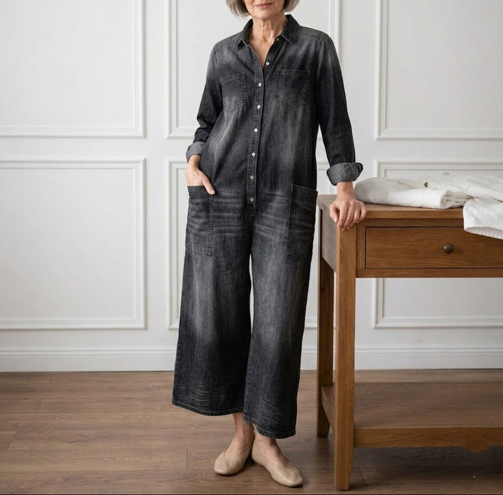 Anaïs | Vintage denim kombinéza s knoflíky